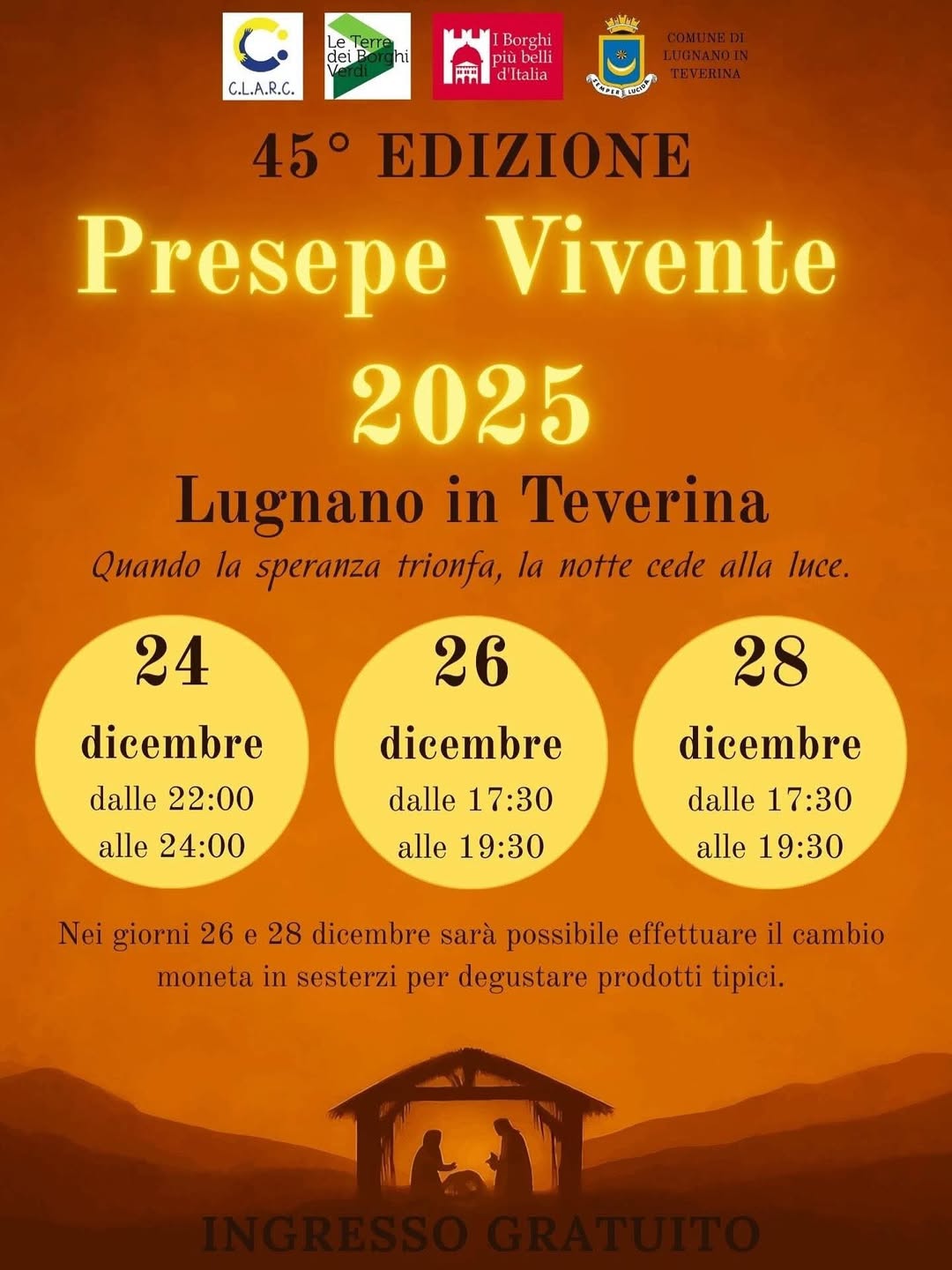 carte de jeu Crèche vivante 2024 à Lugnano in Teverina - Lugnano in Teverina