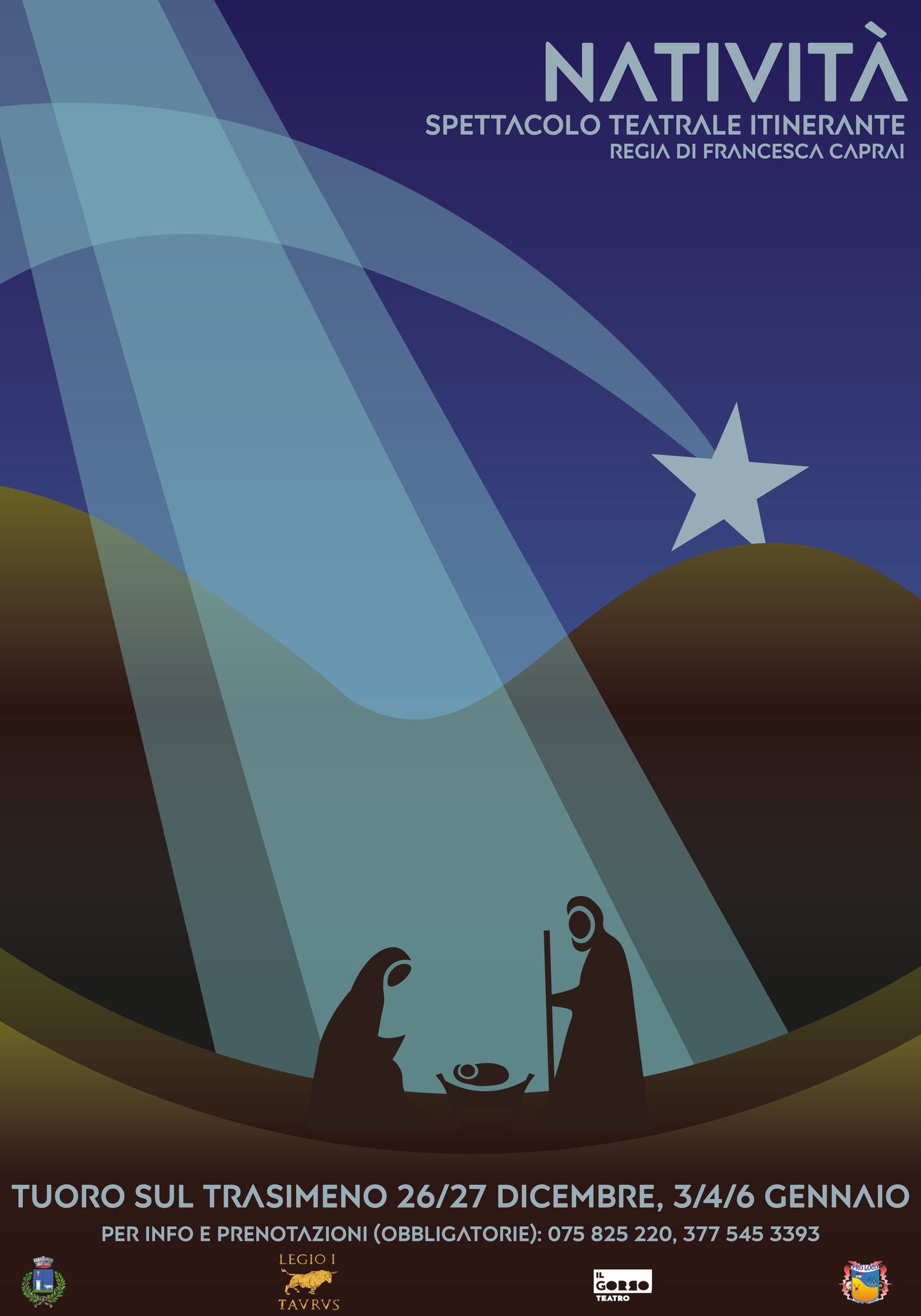 Affiche du spectacle théâtral itinérant Natività à Tuoro