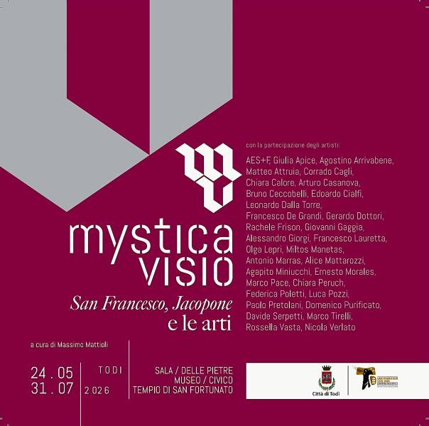 Locandina di Mystica Visio. San Francesco, Jacopone e le arti 2026 a Todi
