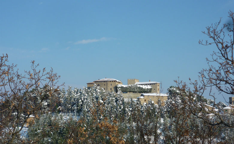 Castle of Montegiove in winter