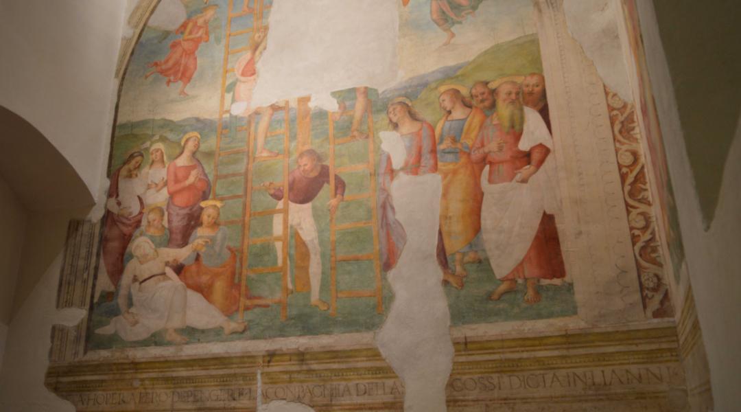 Dipinto realizzato da Pietro Vannucci, detto il Perugino, che raffigura la Deposizione dalla Croce. Nella scena è rappresentato anche lo svenimento della Vergine Maria.