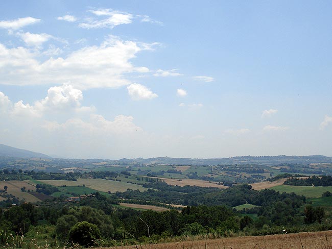 Narni, the Rocca Albornoz and the Roman ruins at Ocricolum