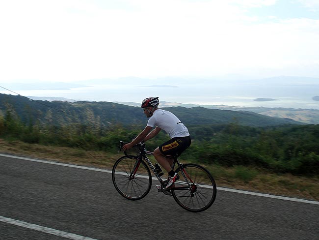 A hard ride from the river tiber to lake Trasimeno and back
