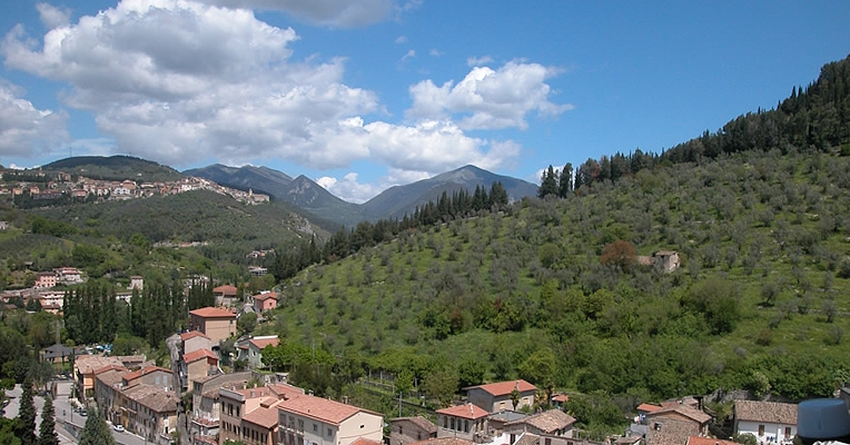 Salita al monte sopra Arrone tra gli uliveti