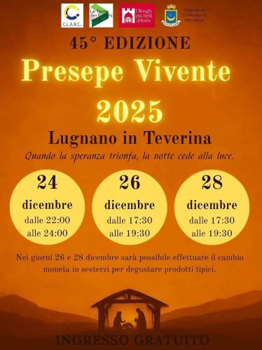 playbill Living Nativity 2024 in Lugnano in Teverina - Lugnano in Teverina