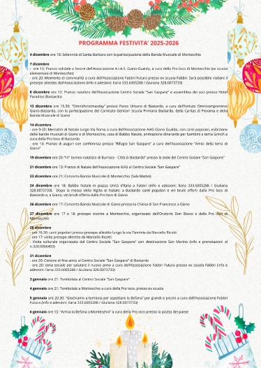 Programme of Natale a Giano dell'Umbria 2025 in Giano dell'Umbria and Montecchio